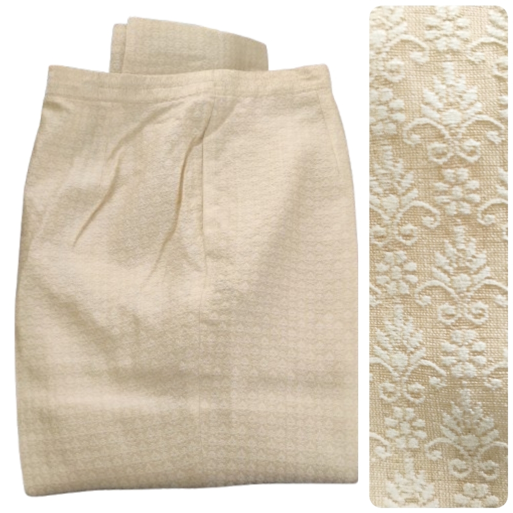 Silk Viscose Old Money Rena Rowan 90's Trousers 18W Pale Yellow High Waist